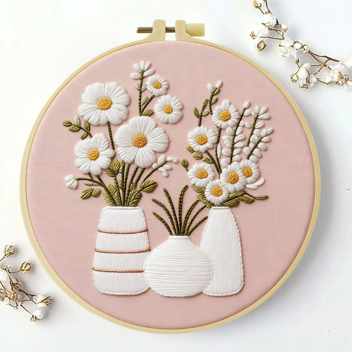 1 Stück 20X20CM/15X15CM 7,87/6,3 Zoll Vase Stickerei Starter-Kit DIY-Kit DIY-Stickerei-Set Handarbeiten Nähkunst Malerei – Detail 3