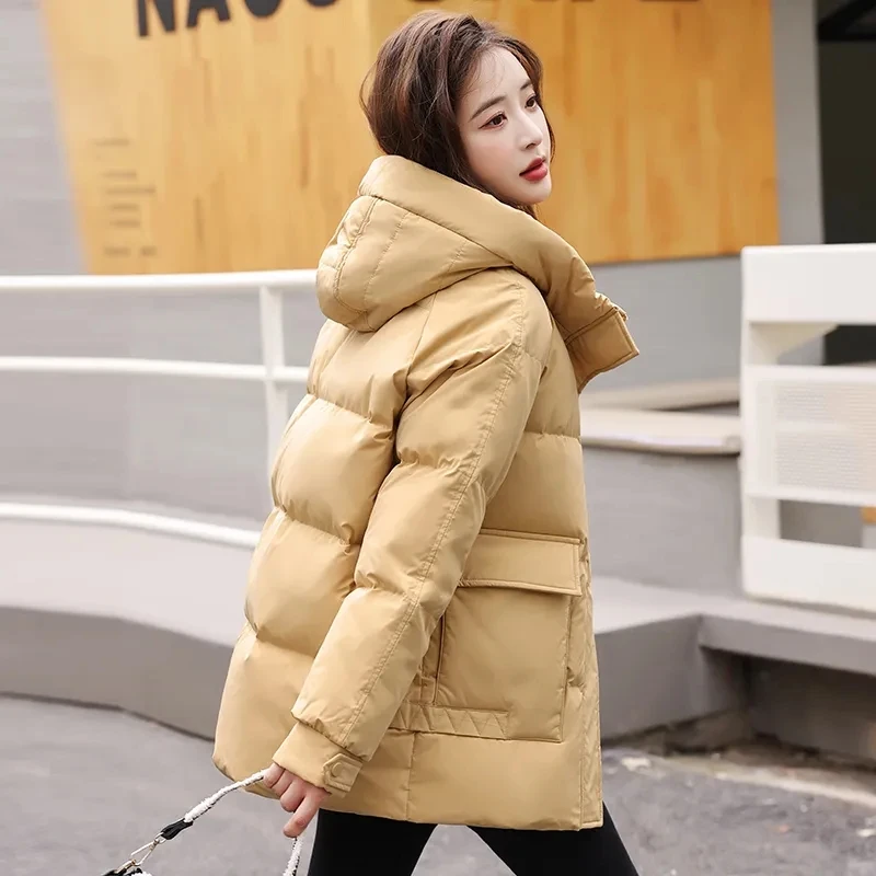 Vrouwen Donzen Veren Katoenen Jas Winter Verdikking Warme Bubble Korte Oversized Vrouwelijke Puffer Katoenen Gewatteerde Jas Bovenkleding