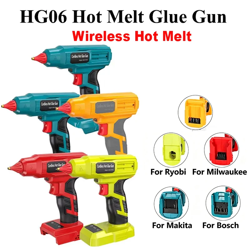 

Cordless Hot Melt Electric Glue Gun Quick Glue Dispensing For Makita/Dewalt/Milwaukee/Bosch/Ryobi 18V Battery DIY Craft Tools