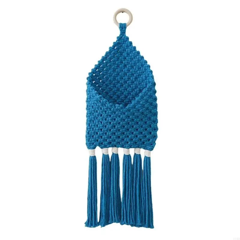 

Nursery Handwoven Cotton Macrames Hanging Basket Mail Organizers Holders Wall Decoration for Indoor Farmhouses Decors