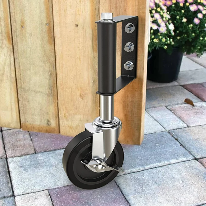 ABXH Heavy Duty Gate Caster, Spring Loaded Gate Wheel, Swivel Gate Caster Wheel For Wooden Gate And Fence 220LBS Capacity