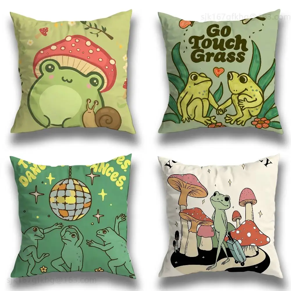 Cartoon Frog pillow cover living room sofa cushion cover bedroom room bed pillow cover home decoration