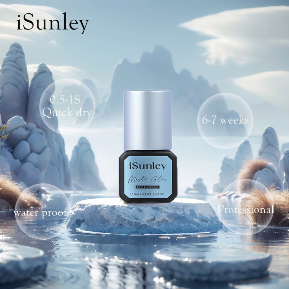 ISunley Master Glue 0.5 sec Low Humidity Eyelash Extension Glue Vegan Black Hypoallergenic Waterproof Lashes Glue cosmetics