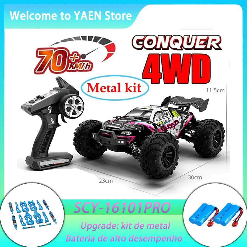 

1:16 75KM/H or 50KM/H 4WD RC Car with LED Remote Control Cars High Speed Drift Monster Truck for Kids Vs Wltoys 144001 Toys