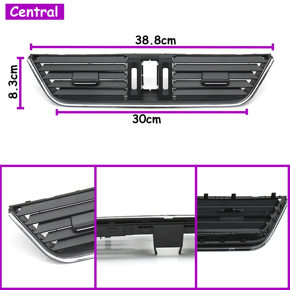 Octavia Auto Front Center Dashboard Links Rechts Midden Ac Vent Grille Air Vent Panel Cover Voor Skoda 2013-2021 5E0820951C