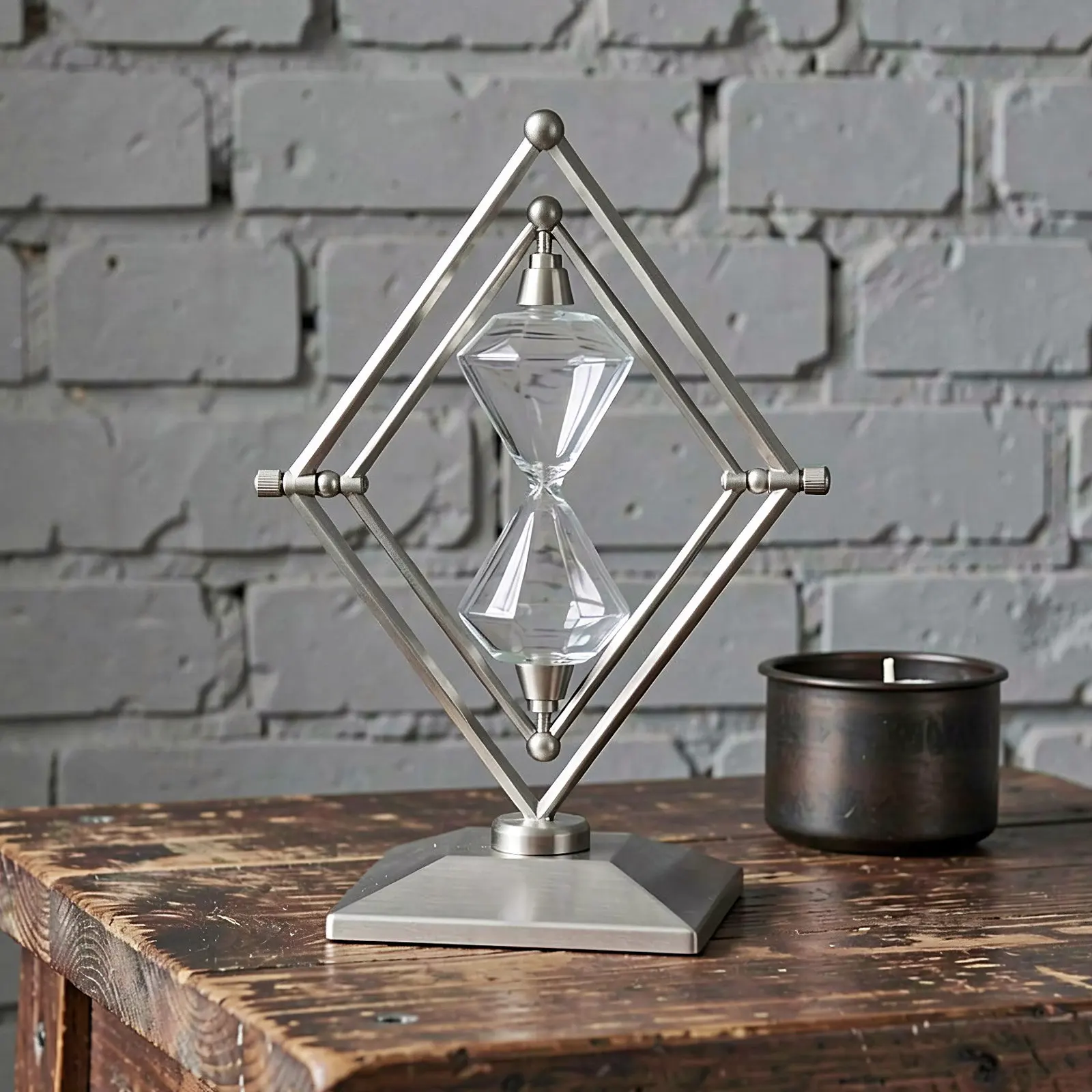 Vintage 360° Rotating Empty Hourglass Fillable DIY Sand Timer for Wedding Desktop Empty Hour Glass Tabletop Sand Clock Home