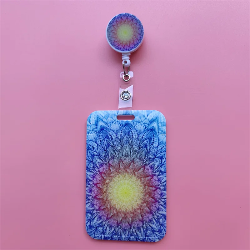 Mandala Ausziehbarer Kartenhalter mit Schnalle für Damen, Geschäfts-Ausweisklammer, Kartenhalter für Mädchen, Ärzte, Krankenschwestern, Ausweishalter – Detail 15