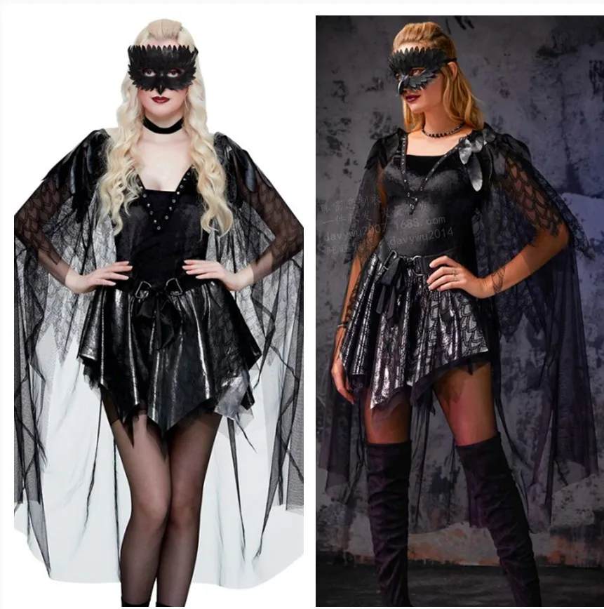 Costume da strega Halloween da donna Diavolo Bla Angelo Fantasma Sposa Resurrezione Abiti da spettacolo per festival