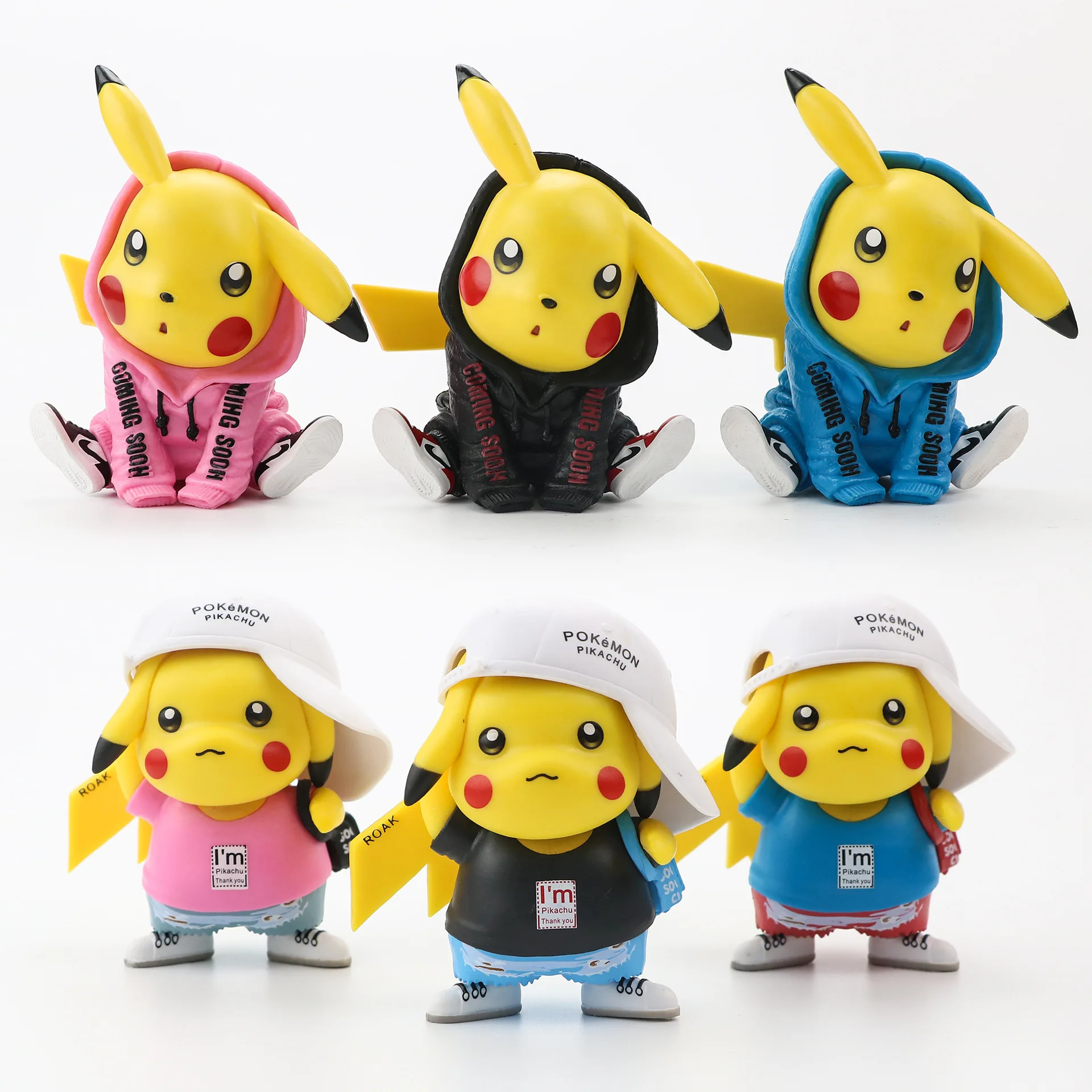 9style Pokémon Cute Pikachu Anime Figure Doll Model Action Figures Desktop Decorations Birthday Giveaways for Kid Toy One Piece