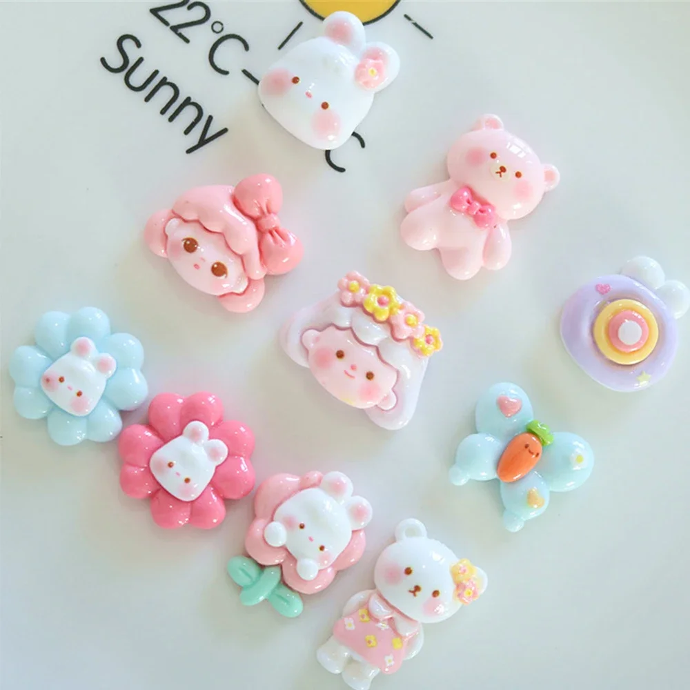10PCS Shiny Butterfly Girl Series Miniature Flat Back Resin Cabochons For Hairpin Scrapbooking DIY Home Decor Craft Accessories