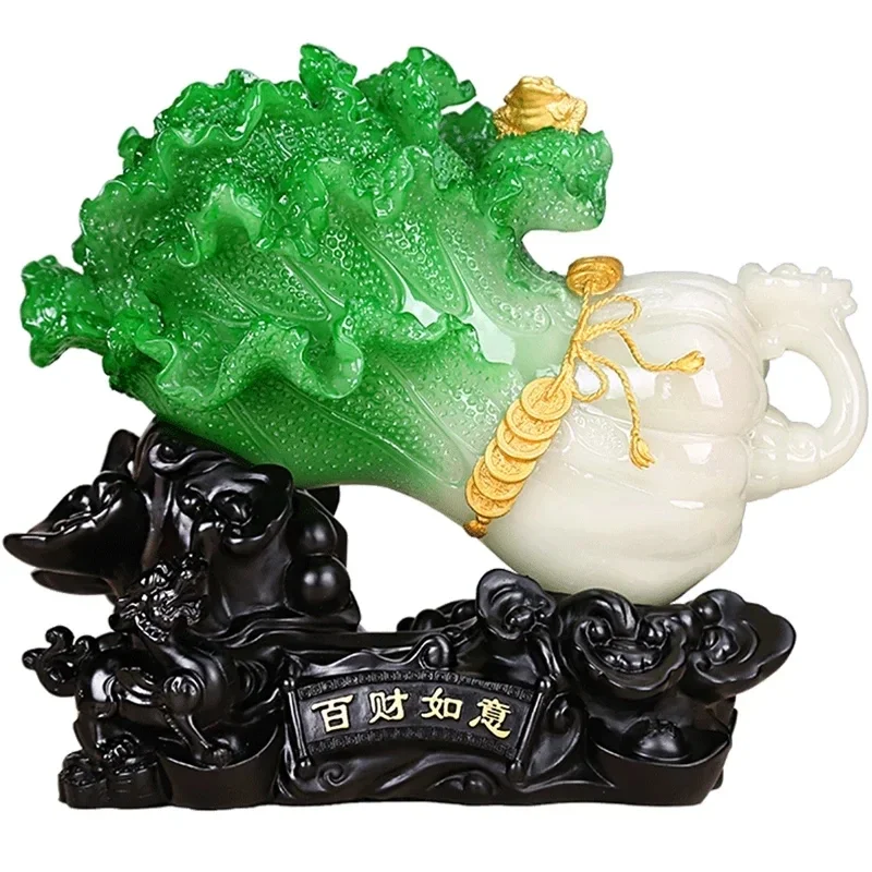 

1 Pc Resin Crafts Zhaocai Jade Cabbage Decoration Living Room TV Cabinet Home Furnishings Housewarming Gift Feng Shui Lucky