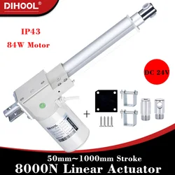 8000N linear actuator DC24V 80kg~800kg load 50mm~1000mm stroke 25mm/s low noise stainless steel eletctric lifting rod