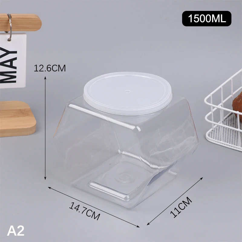 Transparent Hexagonal Candy Cookie Jar Plastic Packaging Jars Sealed With Lid Food Storage Container Kitchen Supplies Portable