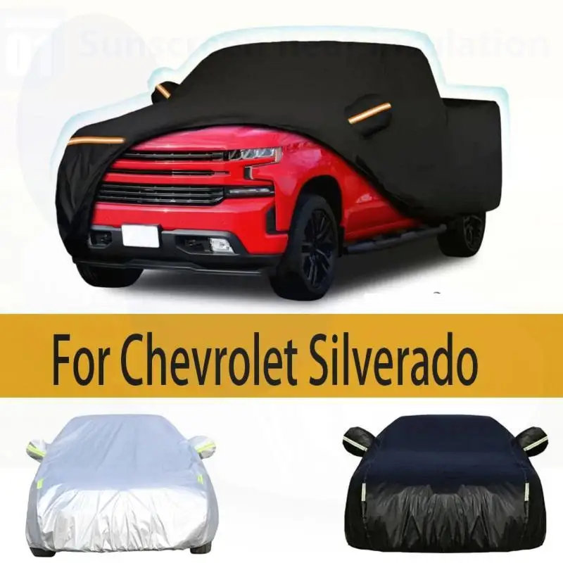 

For All Weather Car Cover for Chevrolet Silverado 1500 Crew Cab 66ft Bed Waterproof Cover All Weather Protection Car Covers