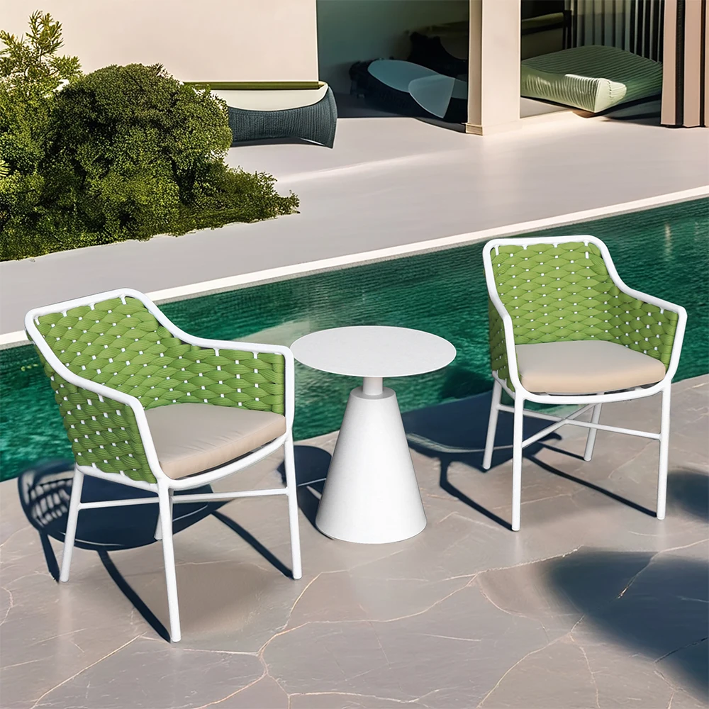 

Nordic Vintage Aluminum Outdoor Dining Sets Modern Design Waterproof Patio Balcony Chair Set