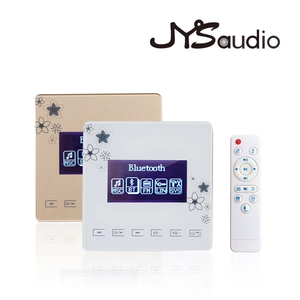 Mini amplificador de pared con teclas táctiles, panel de música Bluetooth, sistema de sonido para cine en casa, amplificador de audio compatible con USB/TF/radio FM para restaurante