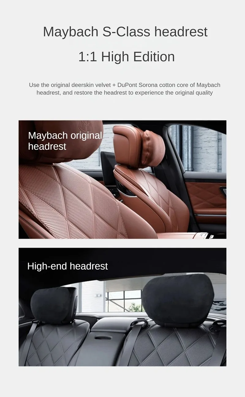 1/2 Stück Memory-Schaum Auto-Kopfstütze Nackenstütze Auto-Zubehör Sitzklasse Weiches Universelles Verstellbares Auto-Kissen Nackenstützkissen – Detail 2