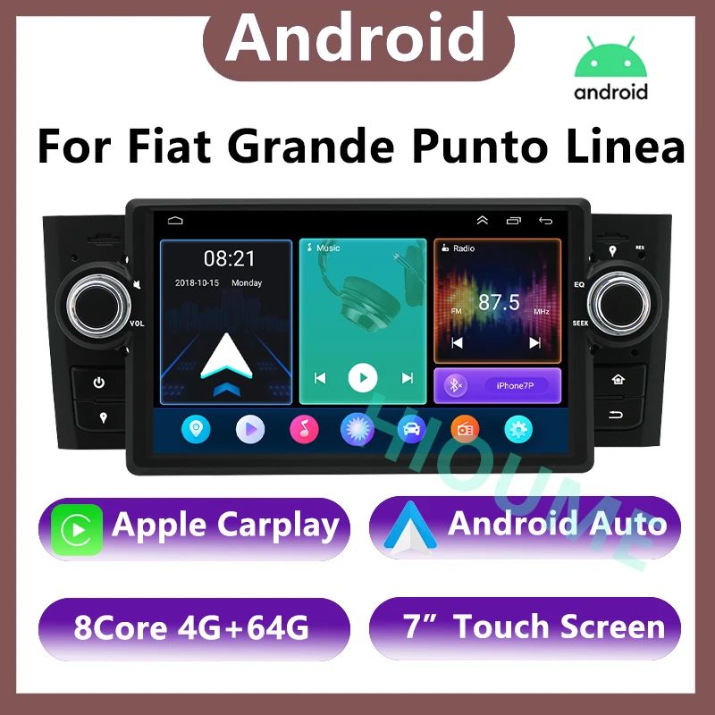 

Car Multimedia Player 7 Inch Android 12 Video for Fiat Grande Punto Linea 2007-2012 CarPlay Autoradio GPS Navi Stereo Screen