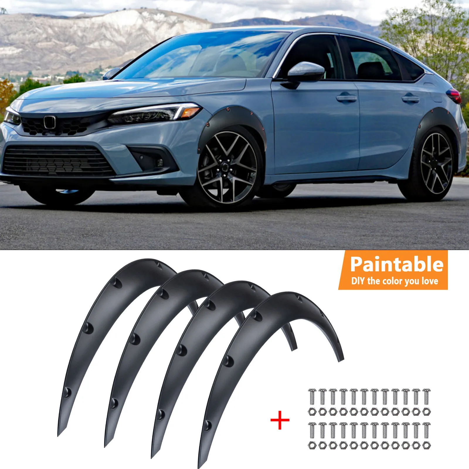 

4X 89 см универсальные гибкие автомобильные расширители крыльев очень широкие кузовные колесные арки