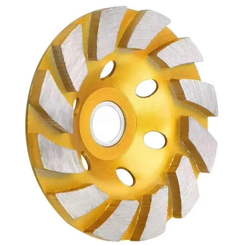 4 Inch Concrete Turbo Diamond Grinding Cup Wheel 12 Segments Heavy Duty For Masonry Grinding Polish