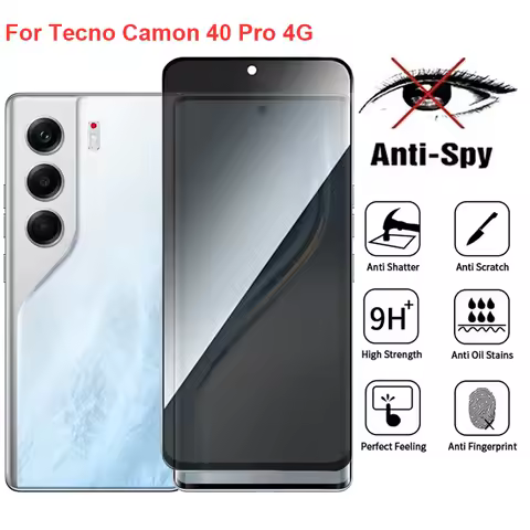 For Tecno Camon 40 Pro 4G Soft membrane Tempered Glass Anti-peeping Privacy Screen Protector For Tecno Camon40 Pro Phone Film