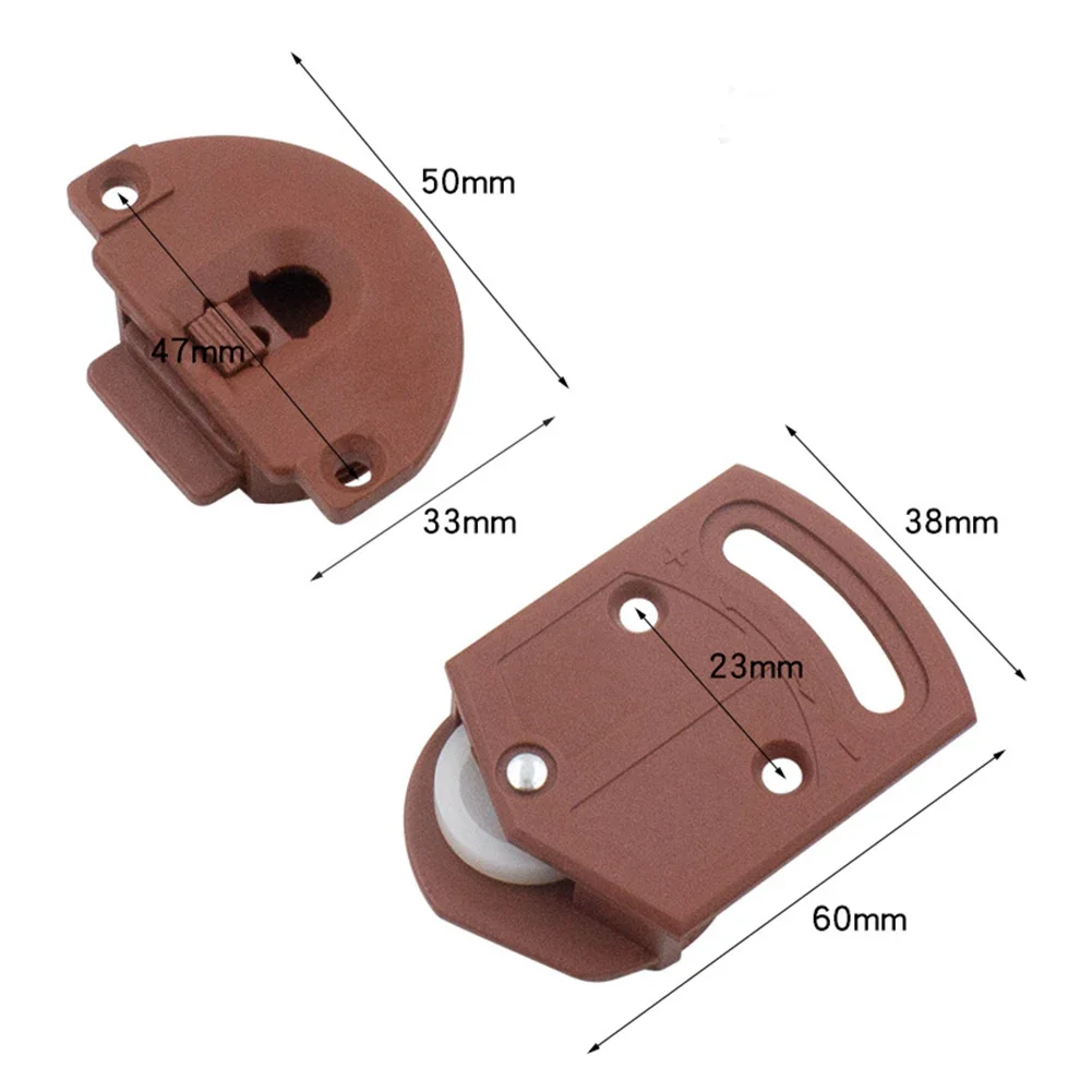 Ролики для раздвижных дверей, 1 комплект, регулируемые коричневые потайные отверстия, бесшумные и гладкие наборы мебели для ванной комнаты, высокое качество