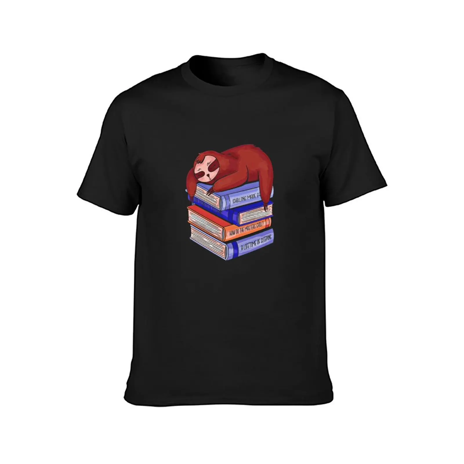 Awesome Funny Librarian Sloth Sleeping Books Lazy Chill T-Shirt funnys plus sizes boys whites black t-shirts for men