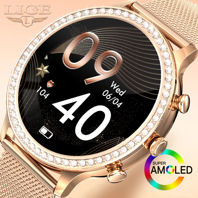 LIGE 2022 Bluetooth Call Smart Watch Women Custom Dial Watches Sports Fitness Tracker Smart Bracelet Heart Rate Smartwatch Lady