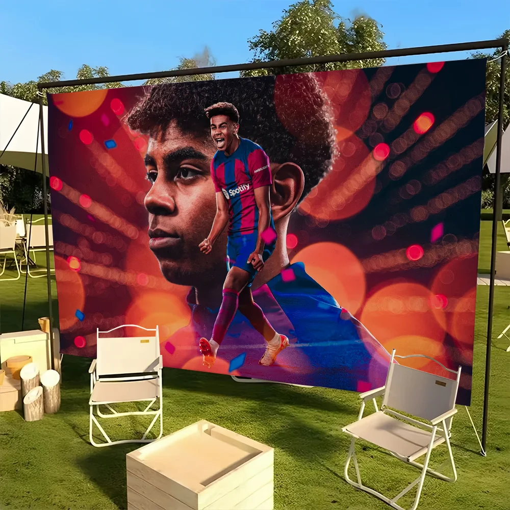 العلم ل Y-YamalS-ES الفن الخيال العلمي غرفة ديكور المنزل L-LamineS-ES كرة القدم الجدار الشنق ديكور المنزل راية #6