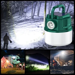 Portable 7200mAh Solar Power Camping Light Outdoor Hanging Tent Lamp Zoom USB Charging Emergency Lights for Fishing Hiking BBQ