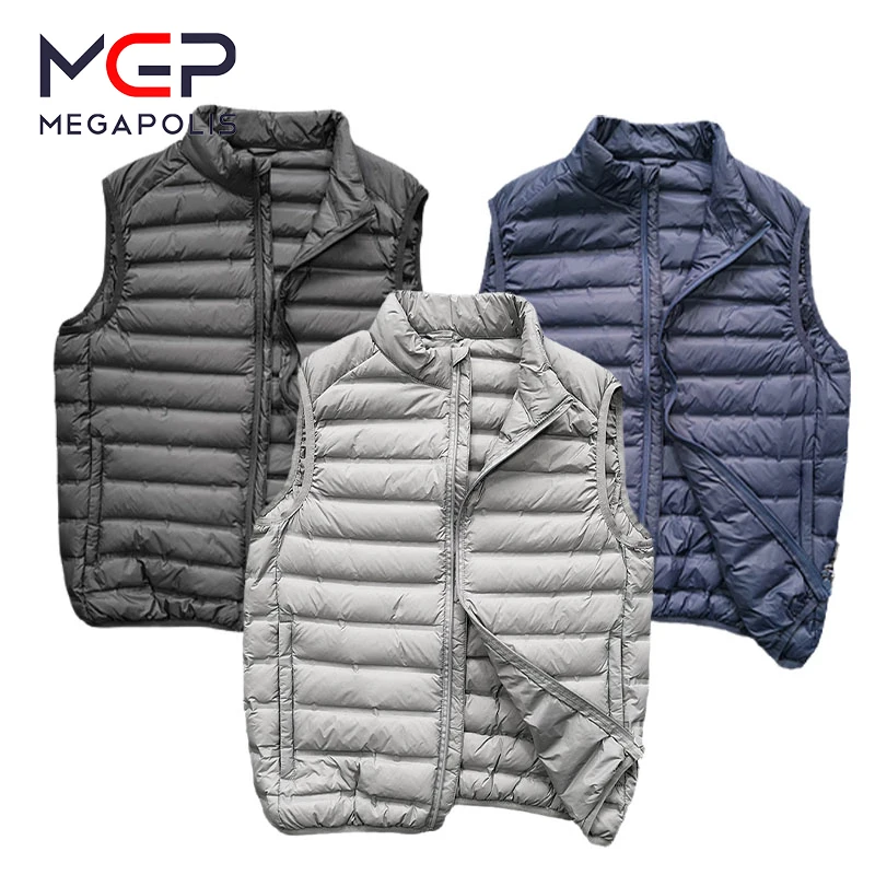 MGP Down Vest Lightweight Warm 90% White Goose Down Seamless Men\'s Tank Top All-match Stand Collar Coat