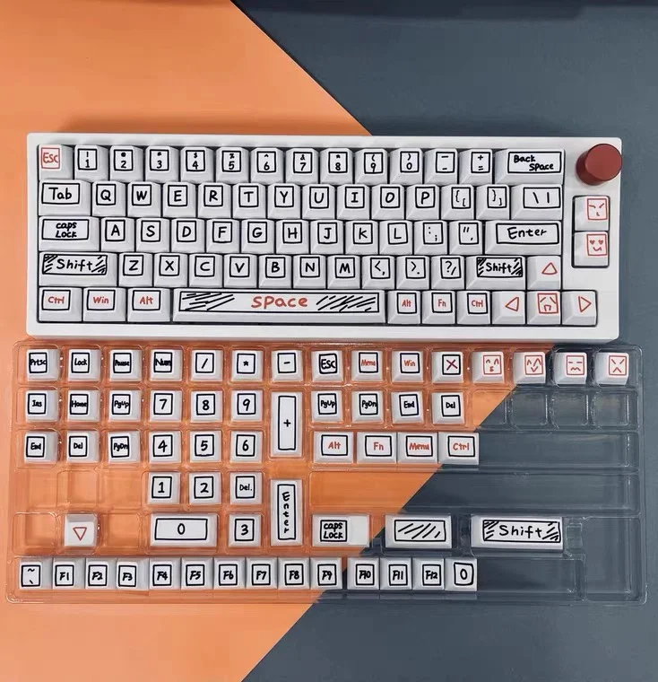 New 126 Keys Graffiti Keycaps XDA Profile Keycap For Mx Switch Mechanical Keyboard Custom Cute Anime PBT Key Caps personalizadas