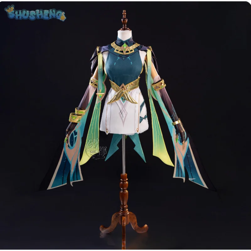 Нефер Косплей Костюм Игра Genshin Impact Хэллоуин Карнавал женское новое платье Реквизит Аксессуары Парик Милый комплект униформы S-XXL