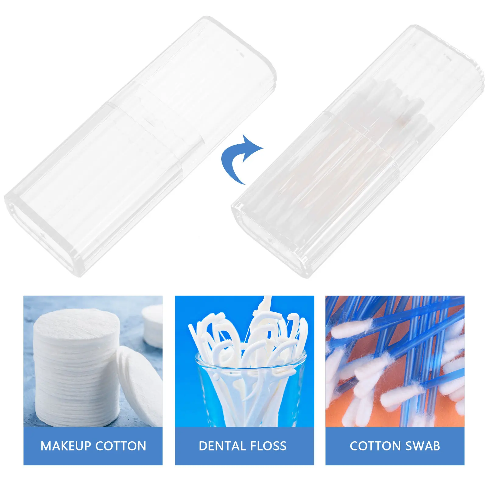 4 Pcs Organizing Storage Boxes Toothpick Container Portable Cotton Swab Case Travel Holder
