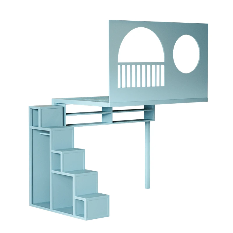 

Second floor bed Tree house Duplex elevated Upper Lower table Combination Loft bed Children's Does not interfere