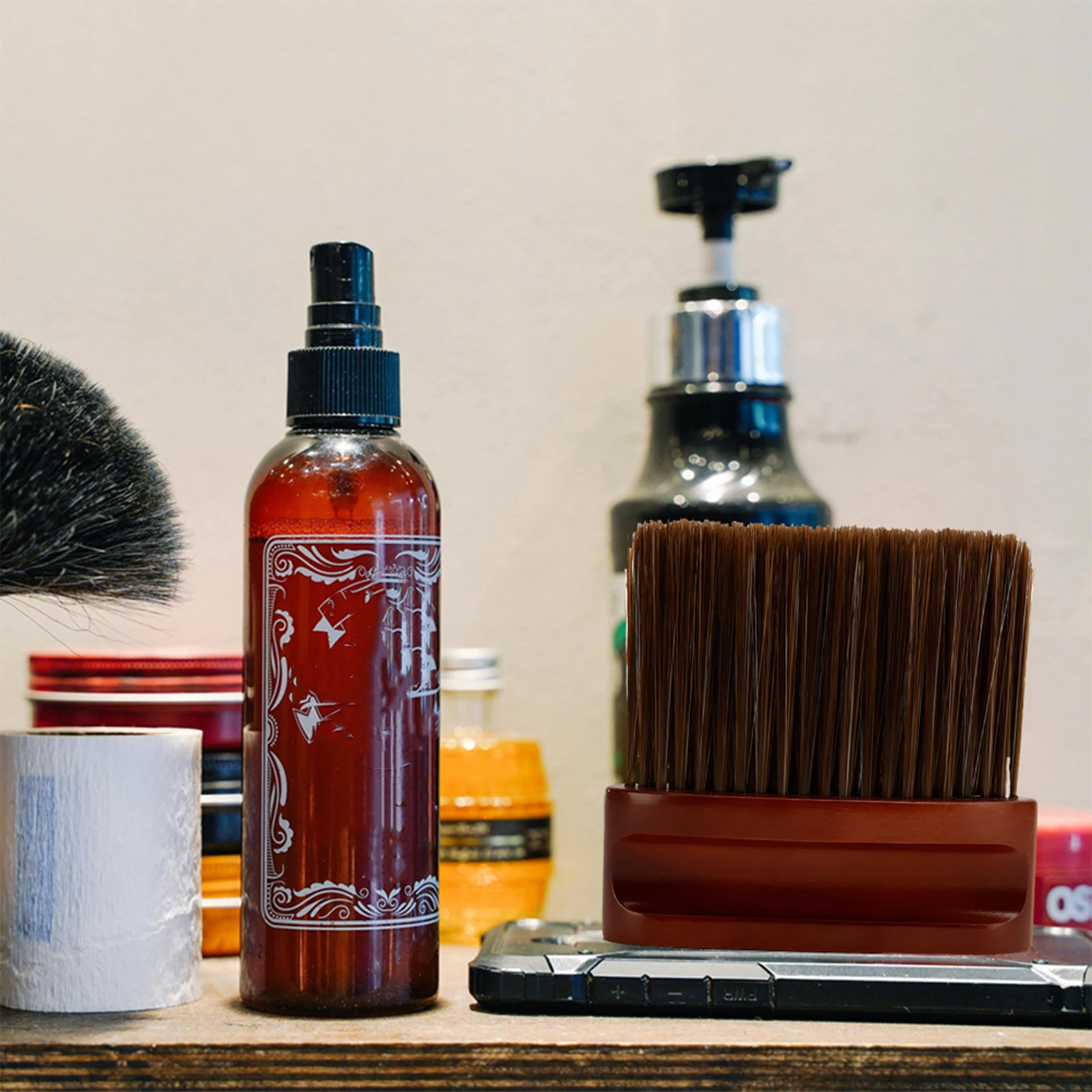 

Wooden Handle Beard Hair Cleaning Brush, Neck Duster For Barbershop Salon Use Sturdy Bristles Broken Hair Remover Barber