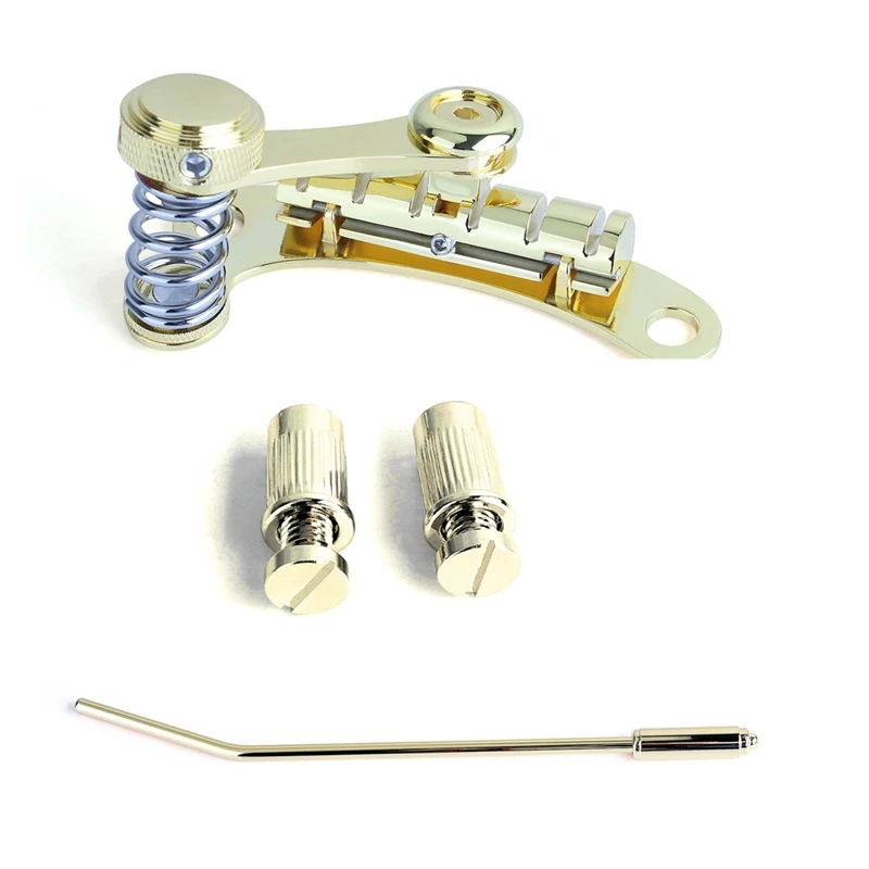 Guitar Vibrato Tailpiece Tremolo, Flat Top Body Tremolo Unit Vibrato Bridge for LP SG Electric Guitars Gold