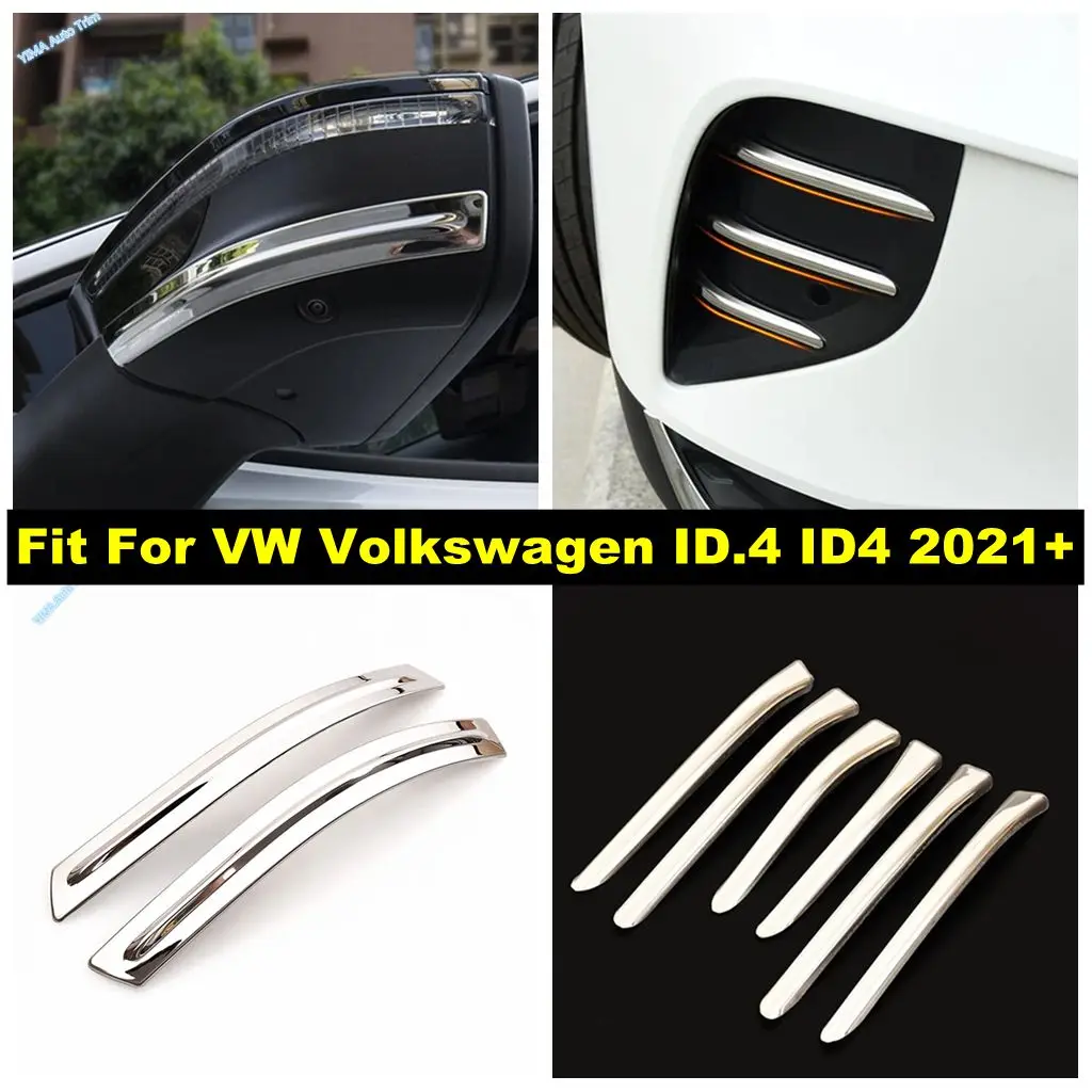 For VW Volkswagen ID.4 ID4 2021 - 2024 Front Fog Lights Lamp Eyelids Eyelashs / Rearview Mirror Protect Cover Trim Accessories