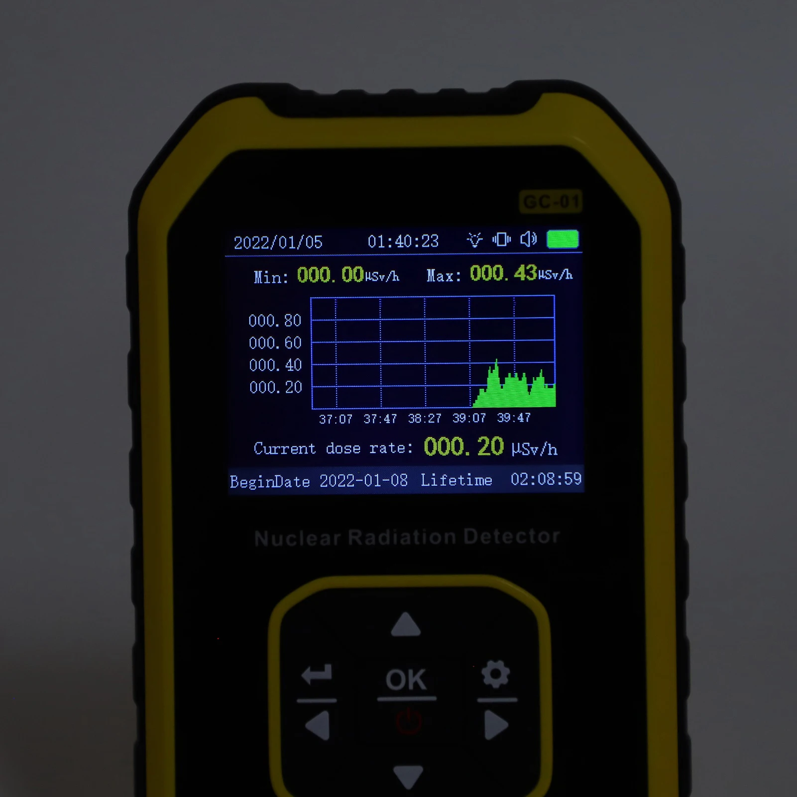 كاشف الإشعاع النووي Geiger Counter β γ X-Ray مراقبة الوقت الحقيقي مقياس الكشف المشع الرقمي لبلاط الرخام