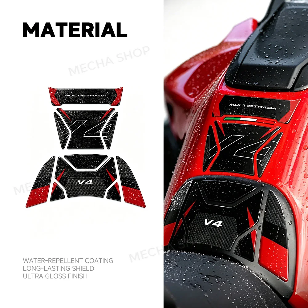For Multistrada V4 2021-2026 Motorcycle Accessory 3D Resin Tank Pad Protection Kit