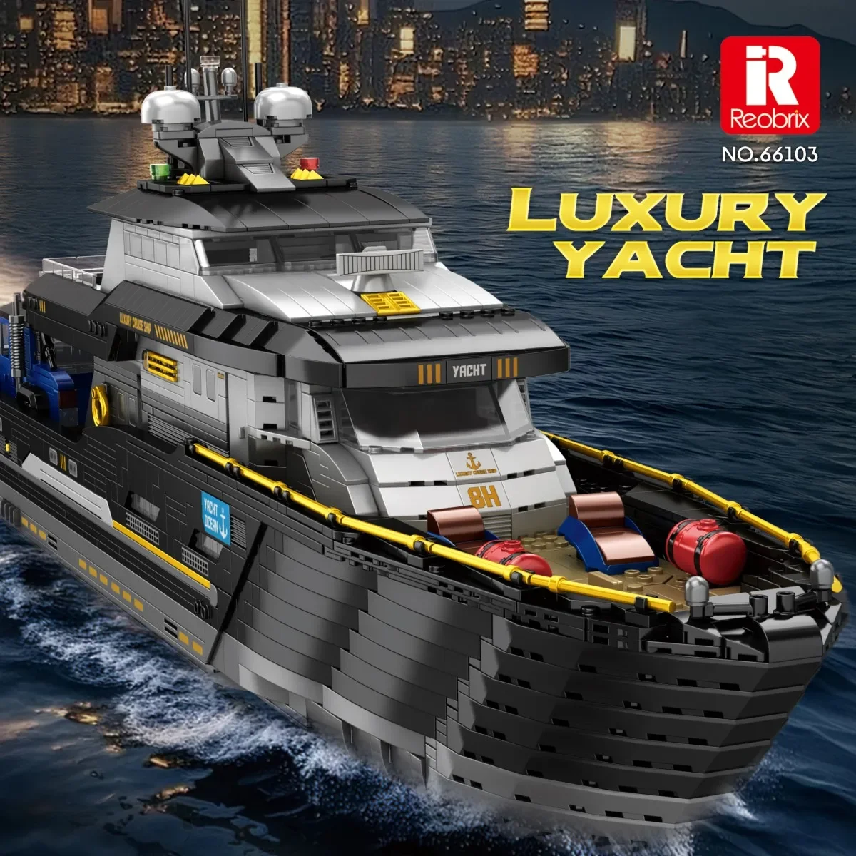 4421PCS Luxury Yacht Building Blocks Set With Motorboat Car Cruise Display Stand Desktop Ornaments Kids Educational DIY Toy Gift