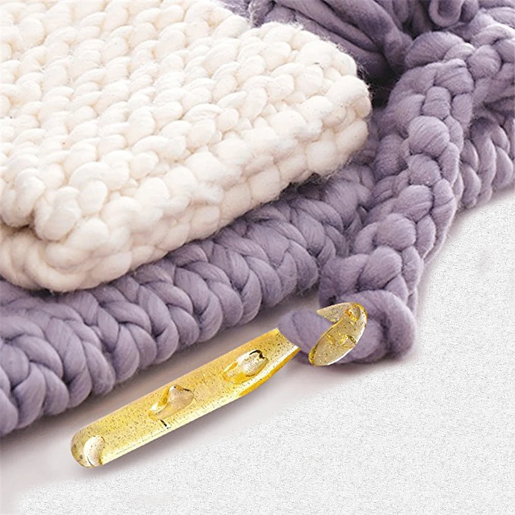 

5pcs Professional Carpet Crochet Hooks Set Durable Plastic Easy to Use Weave Thick Line Sofa Cushion DIY Knitting Gift