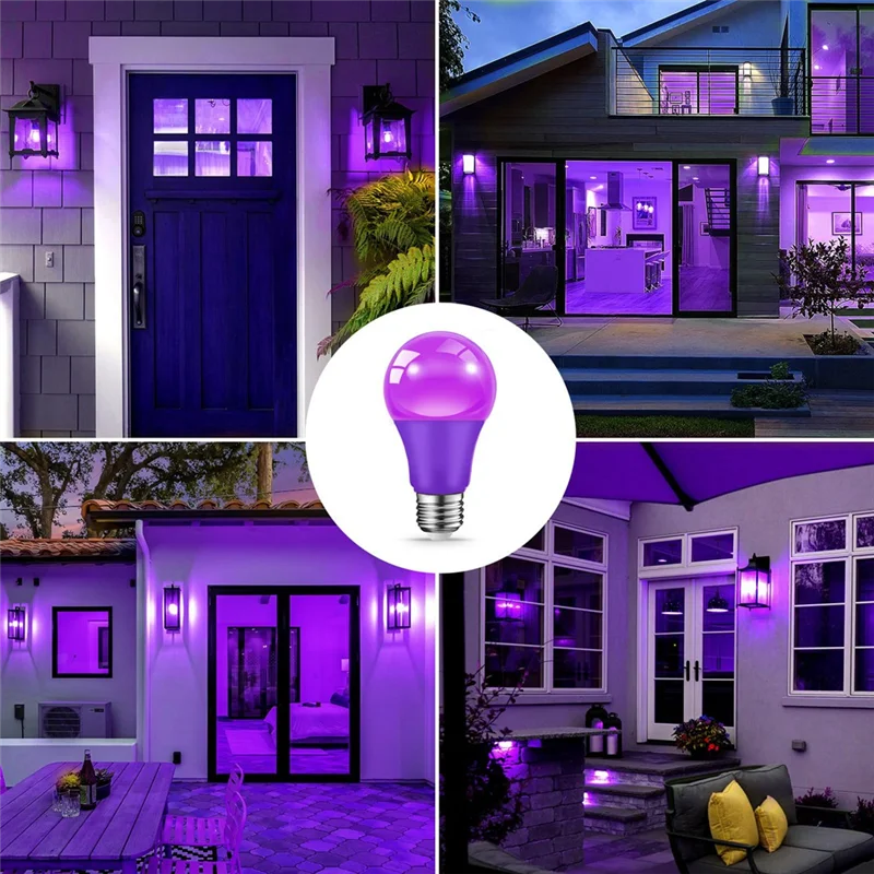 ABKW-LED パープル電球 2 個 9 ワット E27 ベース非調光電球家の装飾用パーティー照明用