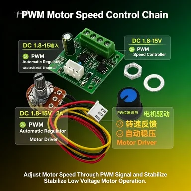 10Pcs Low Voltage PWM Motor Speed Controller, DC 1.8-15V 2A, Automatic Motor Regulator