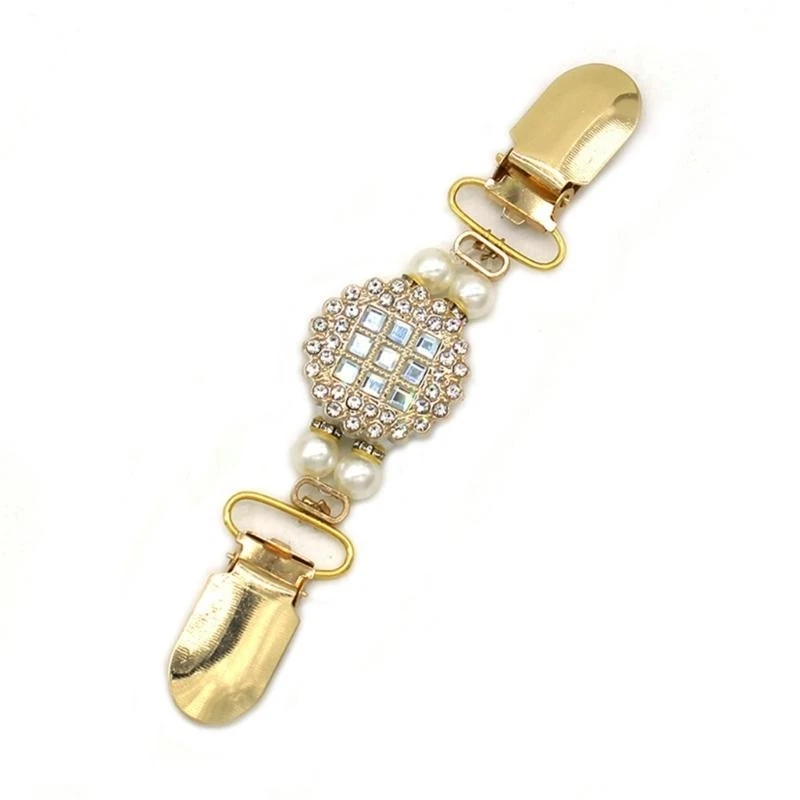 

N5KF Women Vintage Shawl Brooch Pearl Clip Sweater Knitwear Shawl Clip Collar Clasps