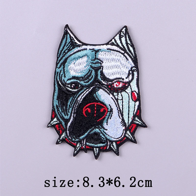 Punk Animal Embroidery Patch Iron On Patches For Clothing Thermoadhesive Patches On Clothes Locomotive Patch Hook Loop Stickers