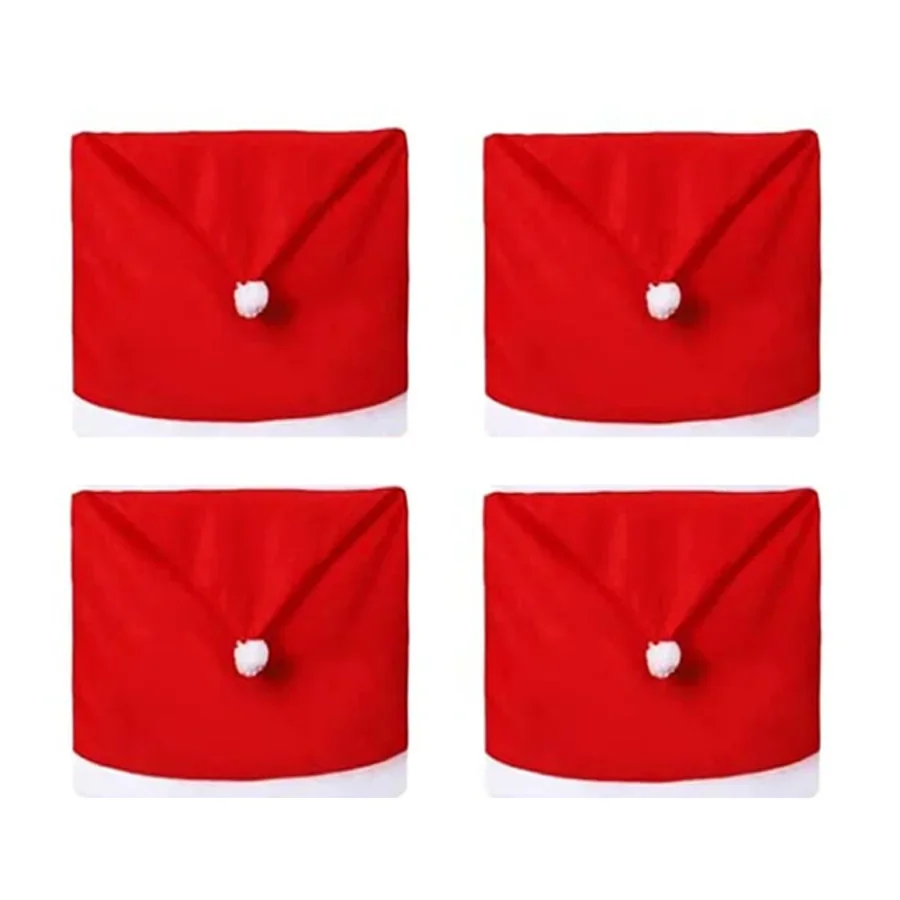 48*58cm Red Christmas Santa Claus Hat Chair Cover Xmas Dinner Party Oranments Merry Chrismas Decor For Home 2025 Happy New Year