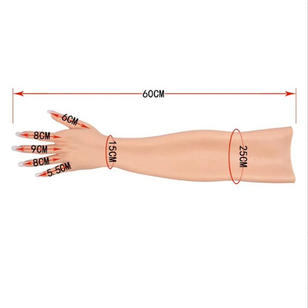 Silicone Artificial Mannequin for Female, Body Fingernail Prosthetic Props, Medical Cosmetology, after Hand, 60cm, 1Pair, E052