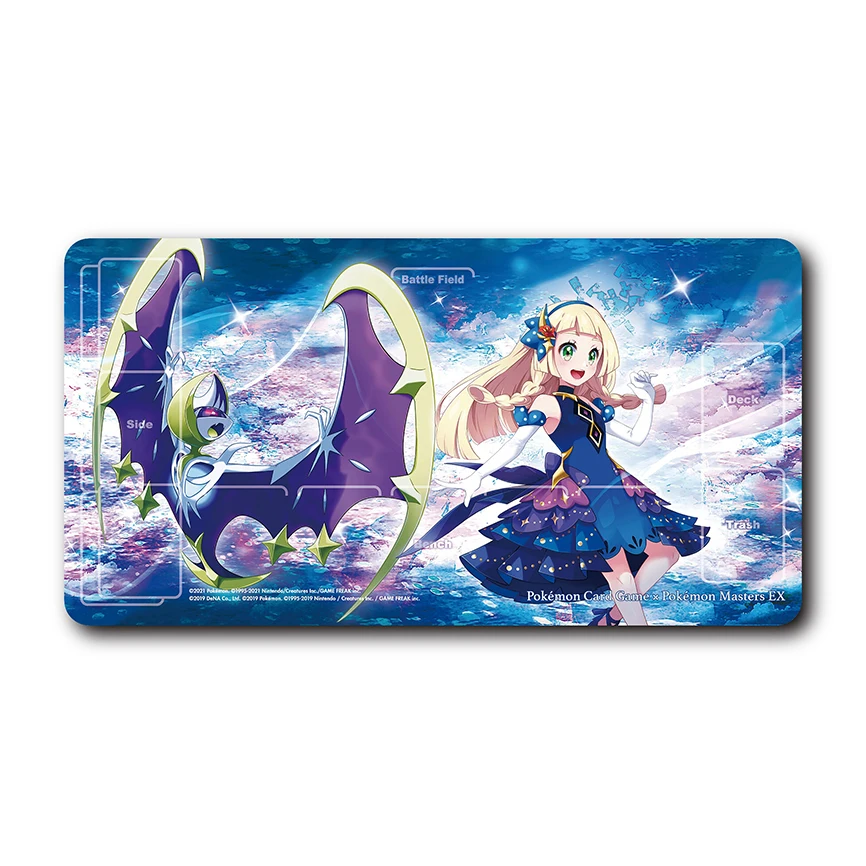 Diy 60*35*0.2cm PTCG Pokemon Dedicated Battle GAME Card Mat Pikachu Charizard Eevee Gengar Gift Toy Game Anime Table Mat