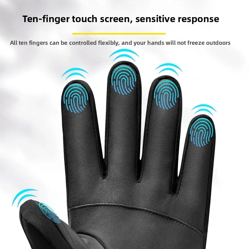 Guanti invernali termici impermeabili Touch Screen Guanti caldi in pile per ciclismo Corsa Moto Sci Sport all'aria aperta